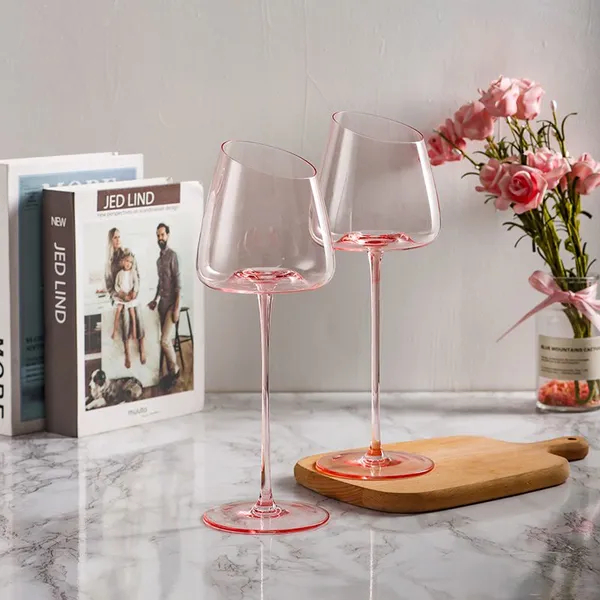 Lead Free Red White Clear Pink Wine Glasses Crystal Red Wine Glasses Champagne Cocktail Glasses Cup photo-2