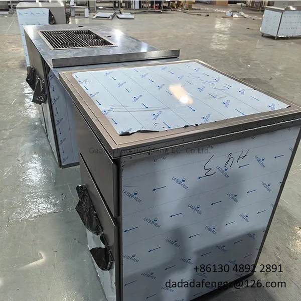 DADADAFENG Counter Stainless Coffee Shop Cashier Counter Bar Counter With LED Light