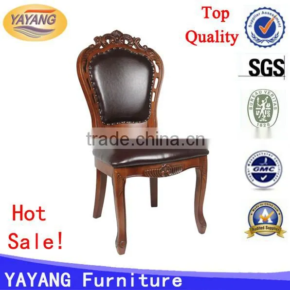 High Back European French Solid Chinese Back Antique Wooden Carving Dining Chair for Restaurant Used Dining Chair photo-4