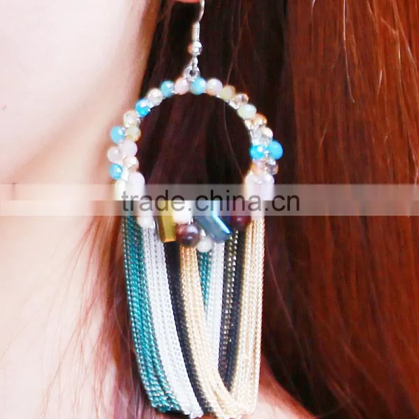 Wholesale Women Luxury Bead Tassel Earring Multicolor Beads Earring photo-2