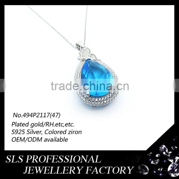 Wholesale Charm Pendant 925 Silver Jewelry Pendant for Women Roman Aquamarine Jewelry Pendant photo-4