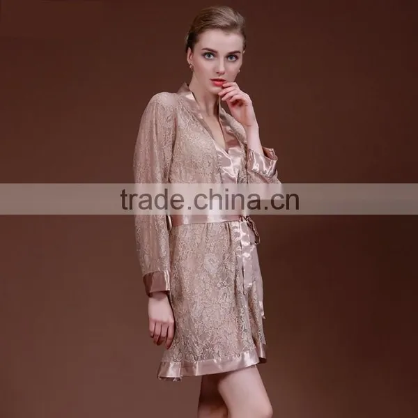 Hot Womens Sexy Pajamas Satin Lace Silk Soft Nightdress Sleepwear photo-3