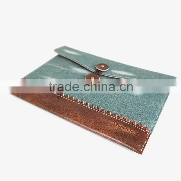 Latest Style High Quality Denim Genuine Leather Case for Ipad photo-4