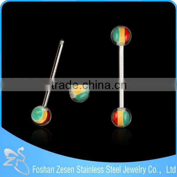 Epoxy Resin Balls Internally Threaded Tongue Rings Body Jewelry Wholesale photo-5
