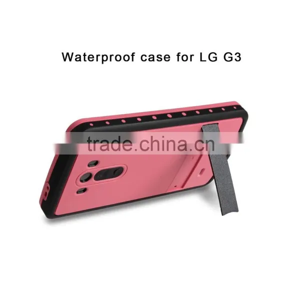 Redpepper Waterproof Case For LG G3 Fashion Hard PC Rubber Case With Bracket Back Case MT-5119 photo-3