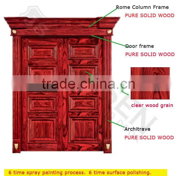 Best Selling Fancy Solid Rose Wood Front Door Design photo-2