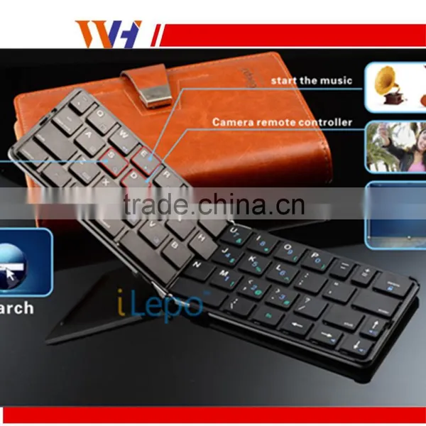 Ultra Thin Bluetooth Wireless Foldable Full Size Keypad Chocolate Mini Keyboard photo-5