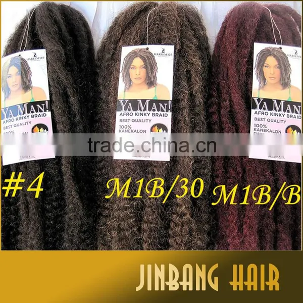 2016 Hot Selling Synthetic Afro Kinky Hair Weave Marley Braids Afro Kinky Wholesale Price photo-4