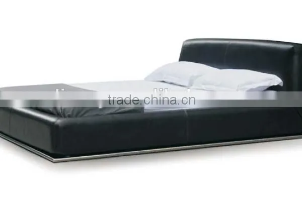 Italian Leather Double Bed (A-B26) photo-2