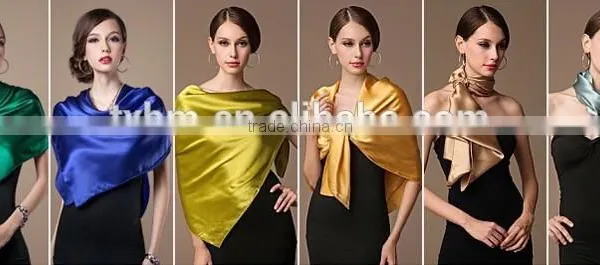 Polyester Satin Solid Colour Square Scarf photo-6