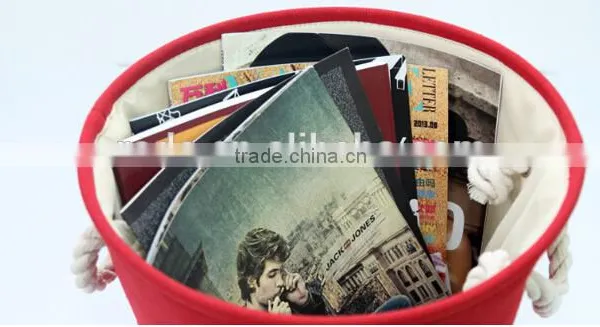YIWU RODA Cotton Embroidery Bin Canvas Toys Receive Basket Sundry Receive Storage Basket Bathroom Laundry Basket photo-6