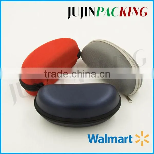 High Quality Matt Dark Blue Leather Hard Sunglasses Case Quality Choice