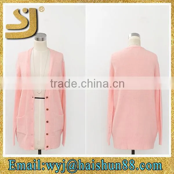 Wholesale Mongolian Cashmere Plain Ladies Fashion Winter Cardigan Ladies Cardigan Sweater photo-4