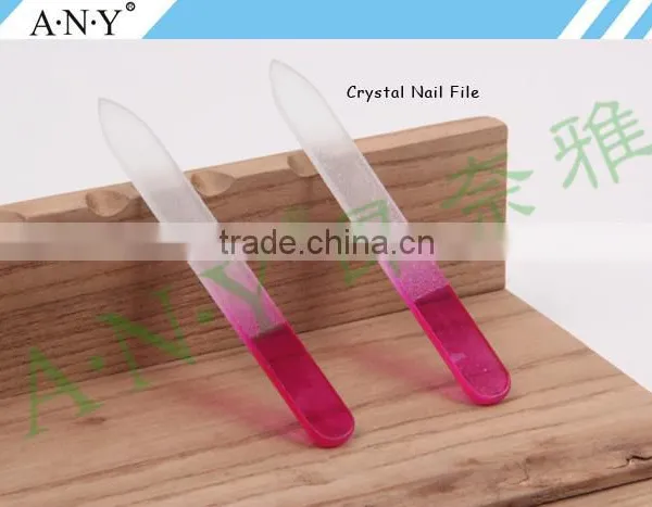 Nails Shape Polishing Permanent Using Pink Crystal Mini Glass Nail File photo-3