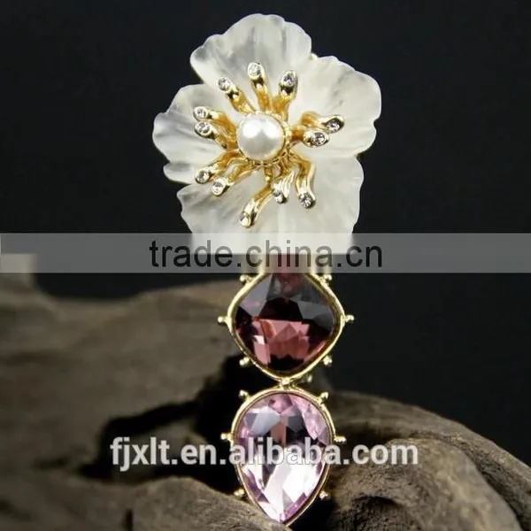 Resin Rhinestones Brass Brooch Bouquet photo-2