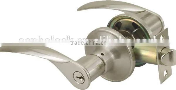 North and South American Style Zinc Alloy Double Handles Main Door Tubular Lever Locks photo-3