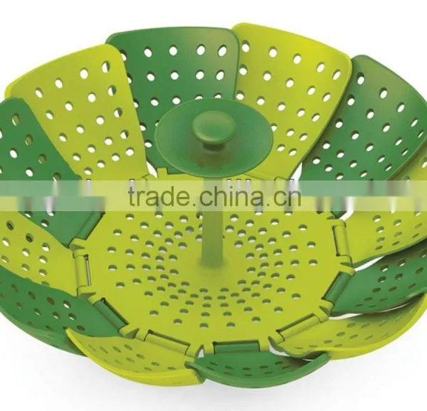 Folding Steamer Basket Dark Green and Green photo-3