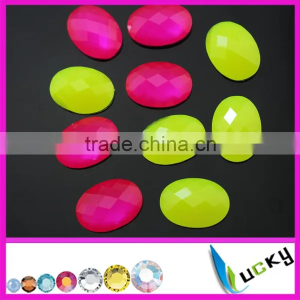 Sew on Stone Resin Stone Glue on Flatback Rhinestone Oval Shape With/without Holes photo-2