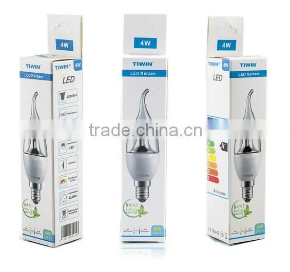 TIWIN 4W LED Candle 5700K Flame White Body With CE,RoHS&TUV Certification photo-3