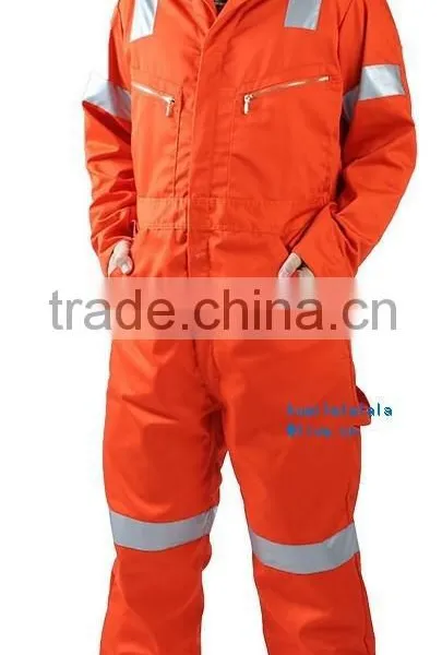 Reflective Striped Flame Resistant Overall Workwear Coverall