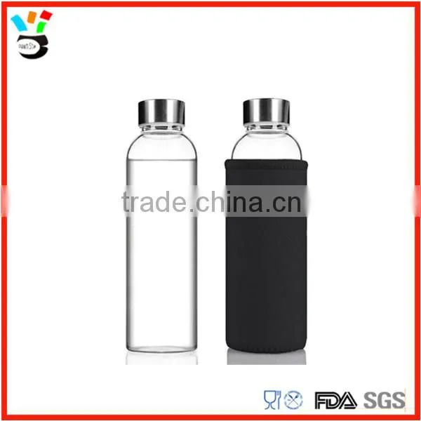 Borosilicate Glass Bottle Portable 500ml Water Bottle Clear photo-5