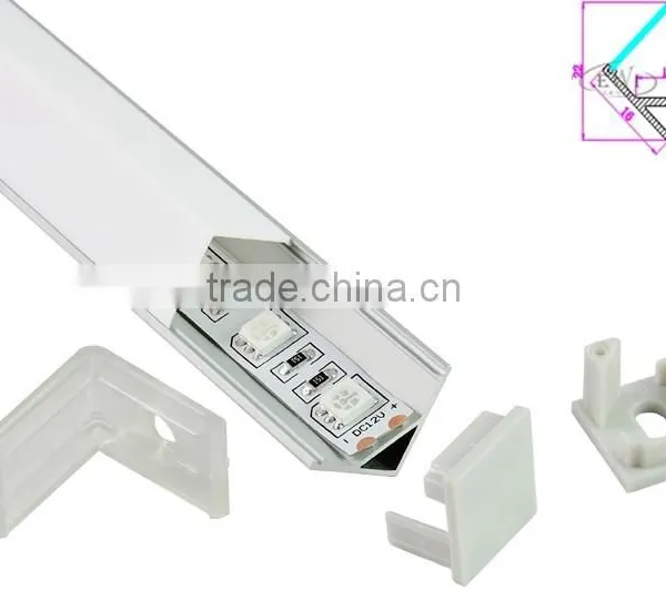 China Factory Supply V Shape Alu Led Profile for Cabinet Corner Lighting photo-2