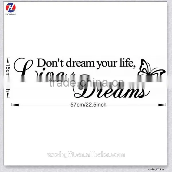 Self Adhesive Charming Wordings Design Eco-Friendly PVC Waterproof Room Art Decor Removable Wall Stickers photo-4