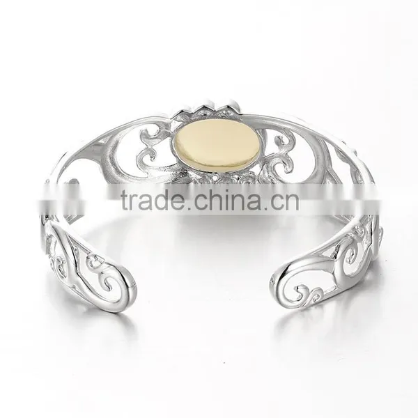 Available Size 925 Sterling Silver Cuff Bangle Women Bracelets Wholesale LWB0002 photo-4