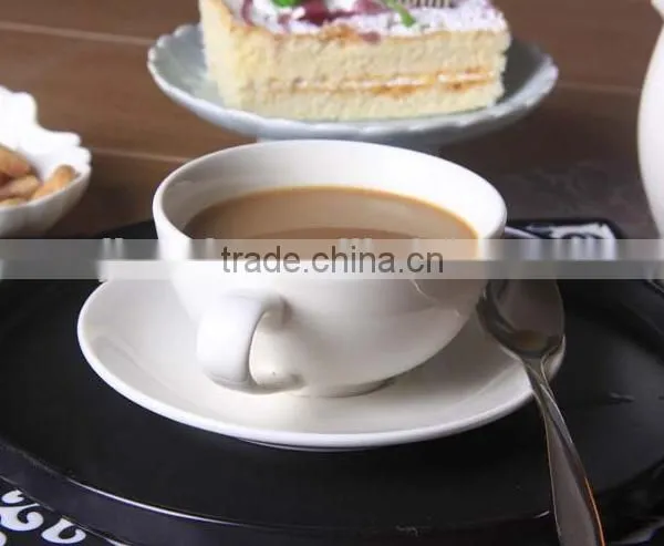 China Wholesale Bulk Ceramic Tea Cup and Saucer Set Modern Cafe Porcelain Cappuccino Coffee Cup and Saucer Set With Custom Logo photo-3