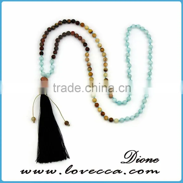 Fashionable Natutal Agate Beads Necklace Designs Multi Layers Sweaters Necklace photo-6