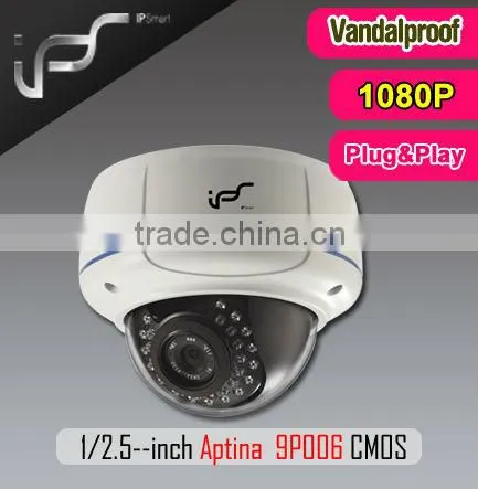 IPS 1/2.5inch 1080P Vandalproof Varifocal Dome IP Camera Support ONVIF POE P2P IPS-EA1824V