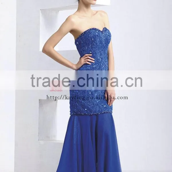 Fashion Off-shoulder Beaded Embroidered Chiffon Formal Latest Evening Dress photo-2