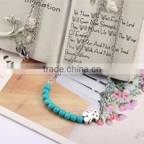 Guangzhou Biggest Wholesale Fashionable Ceramic Pearl Silver Chain Necklace photo-2