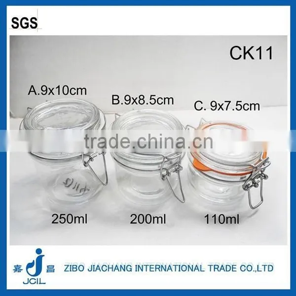Colored Glass Jars With Glass Clamp Lid photo-2