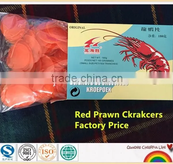 Freshly Fried Chinese Red Prawn Crackers Served in Restaurants or as a Family Pack
