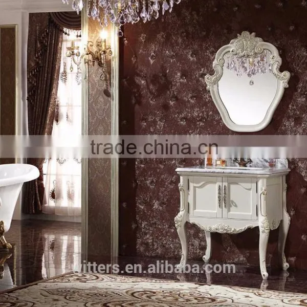 2016 Small Corner Bathroom Decor Quartz Stone Counter Top Solid Wood Modern Bathroom VanityWTS240 photo-5