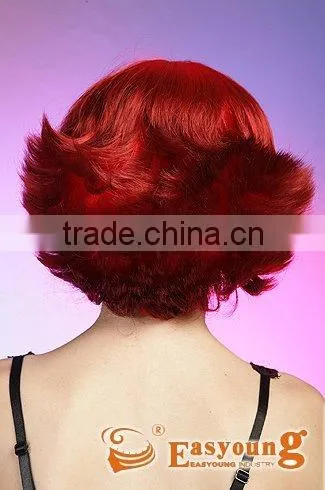 Party Red Synthetic Lace Wigs,party Wig,football Fans Wig photo-2