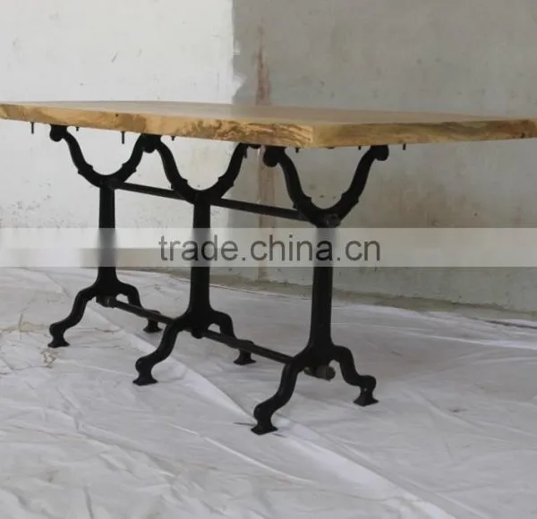 Industrial Iron Wood Dining Table photo-3