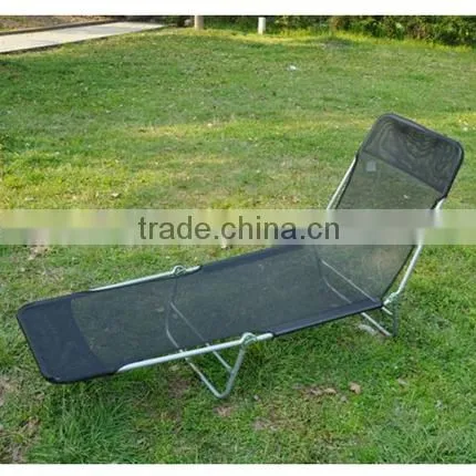 Outsunny Black Adjustable Folding Reclining Beach Sun Lounge Chair
