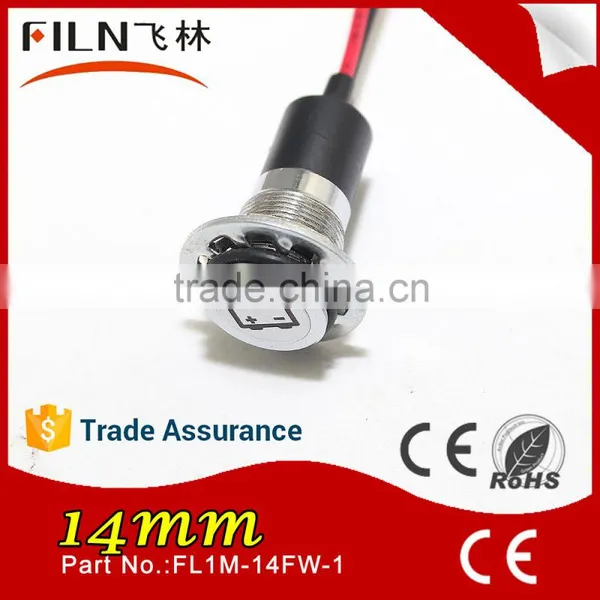 Metal 14mm Single Led Light IP67 12v 24v Indicator Lamp With Oil Symbol for Car photo-2