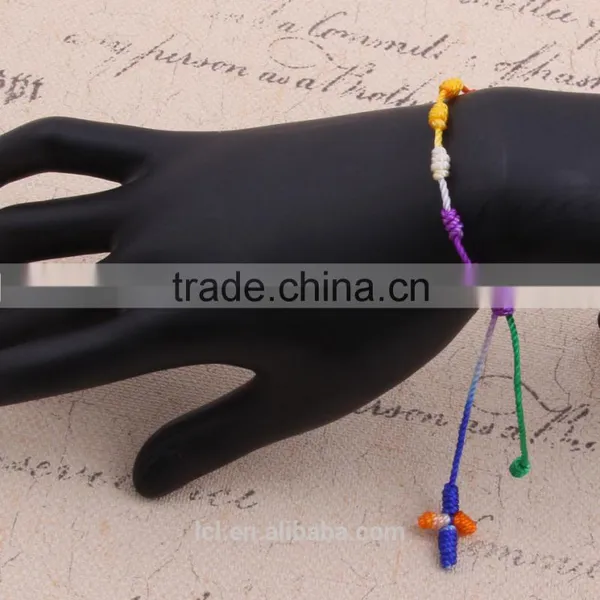 2015 New Designs Bracelet Pure White & Colorful Rope Cross Bracelet Jewelry Hand Made Bracelet for Woman Cute Girl Childen photo-3