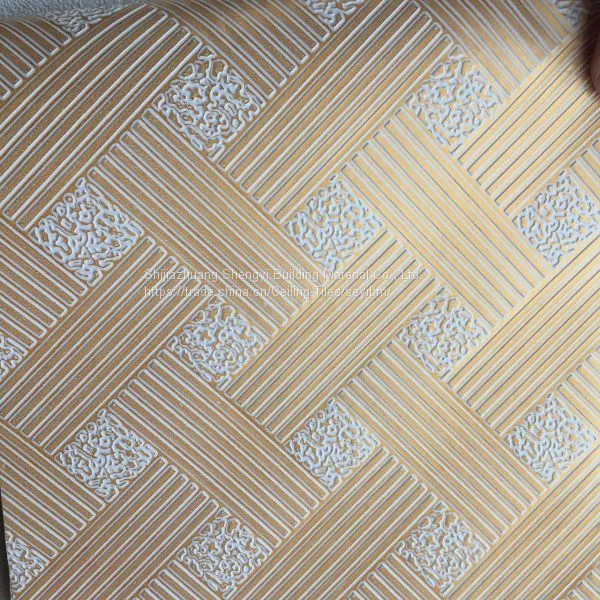 238#/996# ETC. Golden PVC Ceiling Embossed Film/PVC Film/PVC Foil 1230mm*600m*0.07mm photo-5