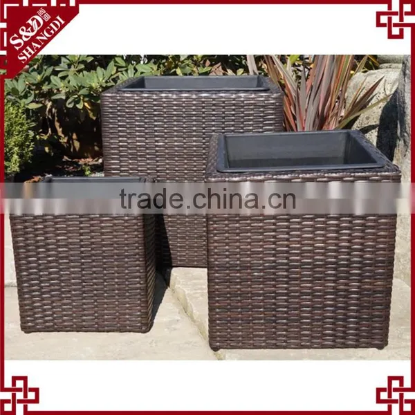 Set of 3 Square Shape Big Outdoor Decorative Flower Pots Garden photo-3