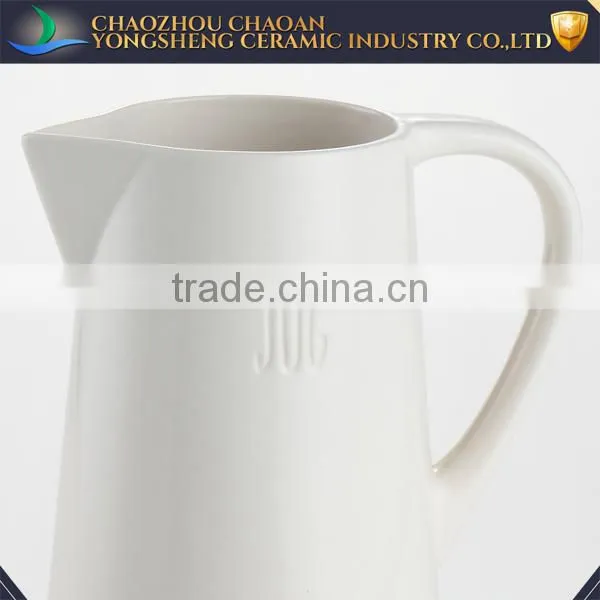 Hot Sale White Houseware Ceramic Wholesale Pitcher Customized Logo photo-2