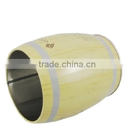 Custom Bucket-shaped Wood-printing Metal Tin photo-3