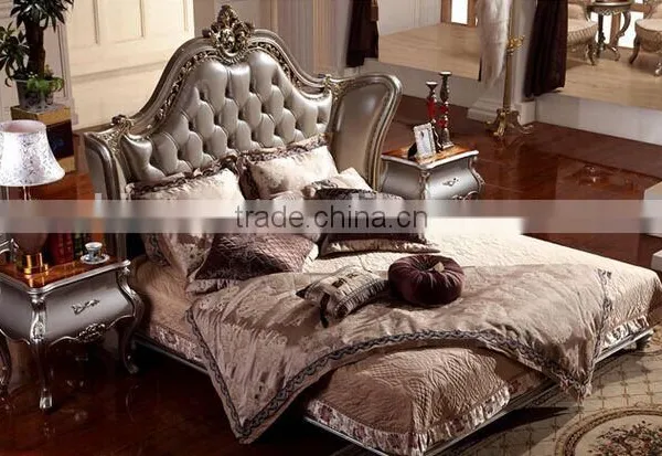 European Style Wood Carved Bed, Elegant and Royal King Size Bed, Luxury Bedroom Furniture Set (BF01-ML012) photo-2