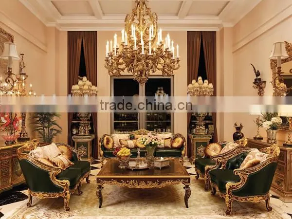 Vintage Living Room Sofa Set, Exquisite Hand Painting Wooden Sofa, Classic Button Tufted Chesterfield Sofa Couch Set photo-2