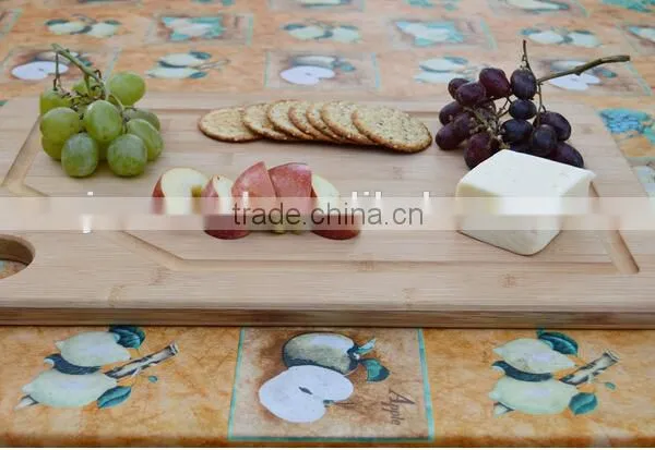 Natural Bamboo Cutting Board With Deep Drip Groove photo-4