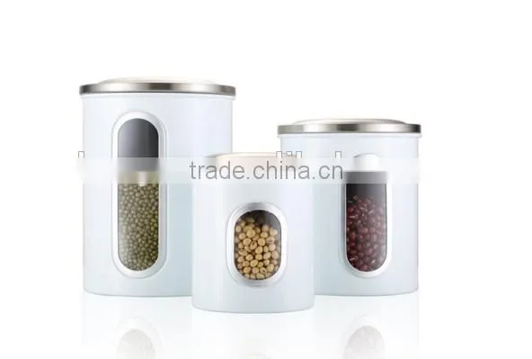 Multi-purpose White Stainless Steel Kitchen Storage Jar Set photo-2