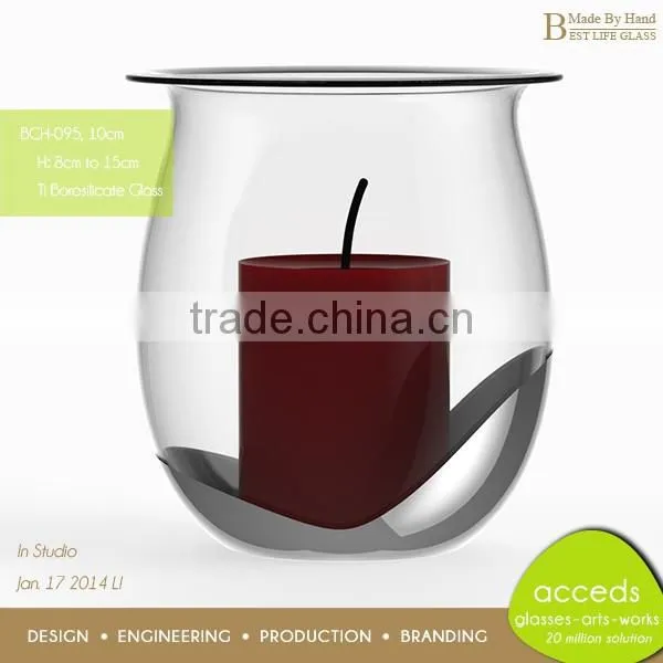 2014 New Novelty Home Decorative Borosilicate Glass Candleholder photo-5